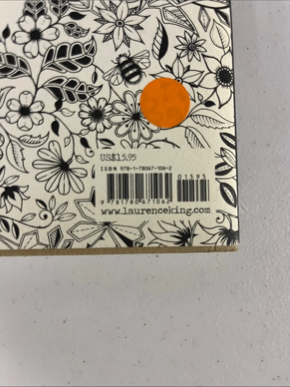 Secret Garden Adult Coloring Book - Cream with Gold Accents